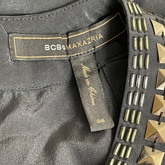 Bcbgmaxazria Silk Studded Pleated Sleeveless Top 6 - Picture 5 of 6